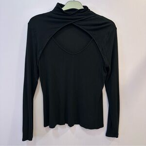 Venus Long Sleeve Cutout Top in Black